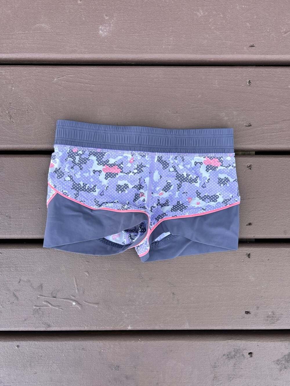 Ivivva Rhythmic Shorts Size 6 Purple Polka Dot Camo